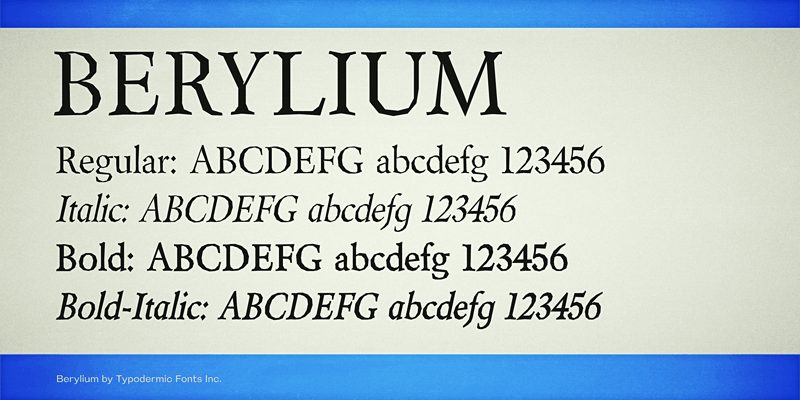 Download Berylium font | fontsme.com